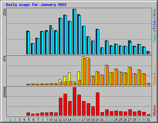 Daily usage for January 2022