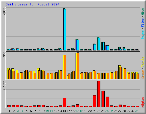 Daily usage for August 2024