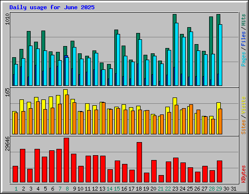 Daily usage for June 2025