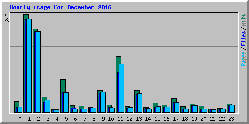 Hourly usage for December 2016