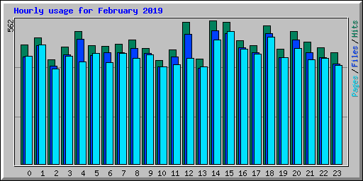 Hourly usage for February 2019