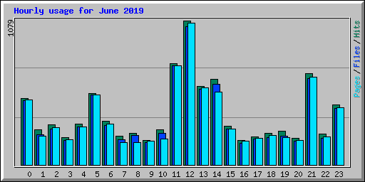 Hourly usage for June 2019