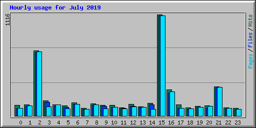 Hourly usage for July 2019