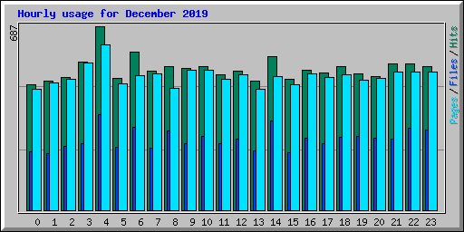 Hourly usage for December 2019