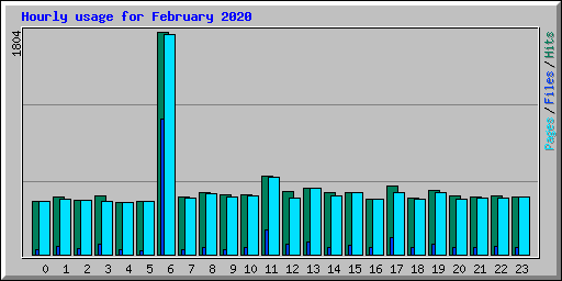 Hourly usage for February 2020