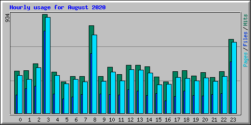 Hourly usage for August 2020