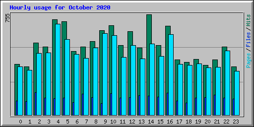 Hourly usage for October 2020