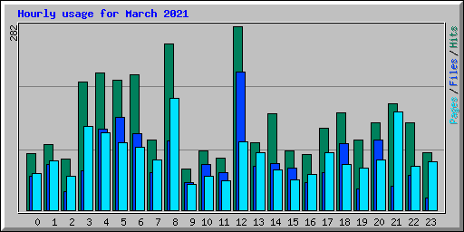 Hourly usage for March 2021