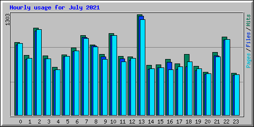 Hourly usage for July 2021