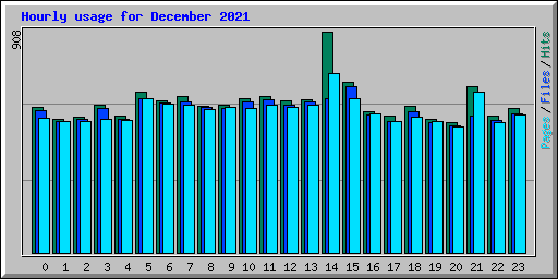 Hourly usage for December 2021