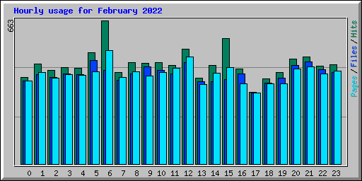 Hourly usage for February 2022