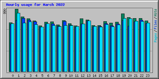 Hourly usage for March 2022