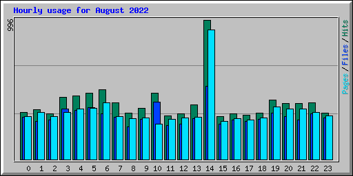 Hourly usage for August 2022