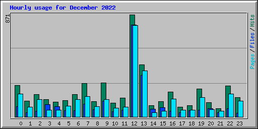 Hourly usage for December 2022