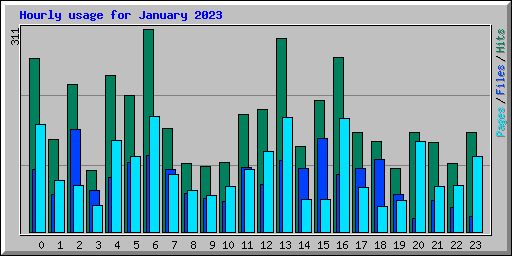 Hourly usage for January 2023