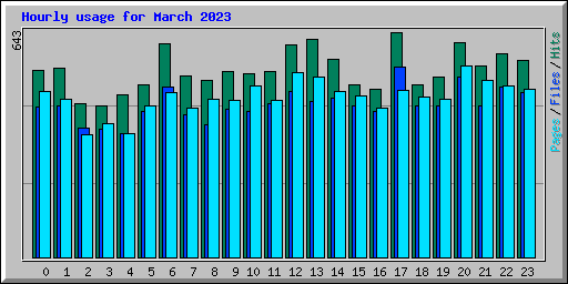 Hourly usage for March 2023