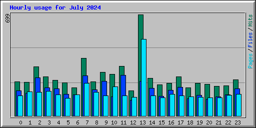Hourly usage for July 2024