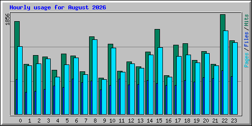 Hourly usage for August 2026